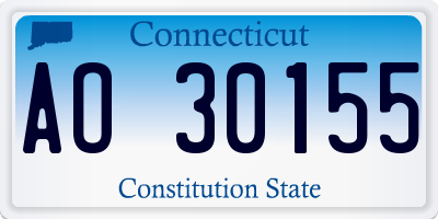 CT license plate AO30155