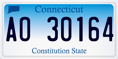 CT license plate AO30164