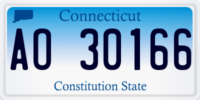 CT license plate AO30166