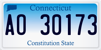 CT license plate AO30173