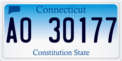 CT license plate AO30177