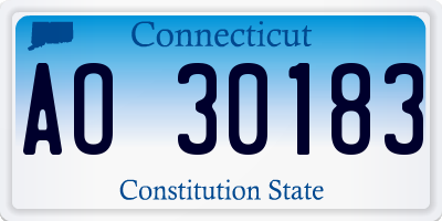 CT license plate AO30183