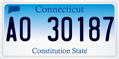 CT license plate AO30187