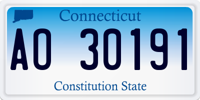 CT license plate AO30191