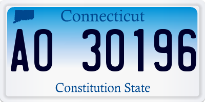 CT license plate AO30196