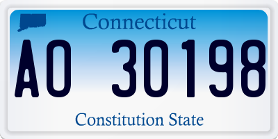 CT license plate AO30198