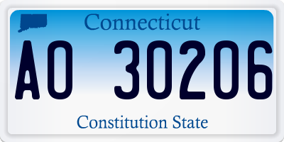 CT license plate AO30206