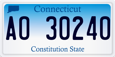 CT license plate AO30240