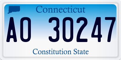 CT license plate AO30247