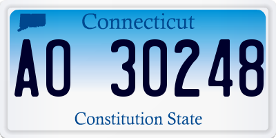 CT license plate AO30248