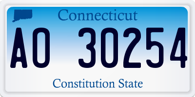 CT license plate AO30254