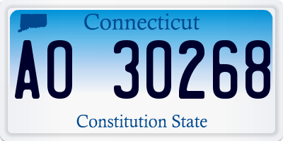 CT license plate AO30268