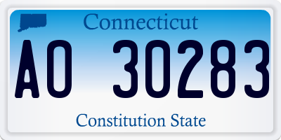 CT license plate AO30283