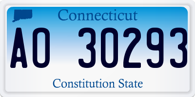 CT license plate AO30293