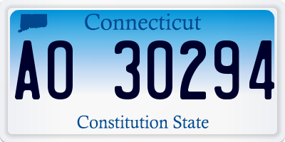 CT license plate AO30294