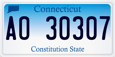 CT license plate AO30307