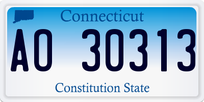 CT license plate AO30313