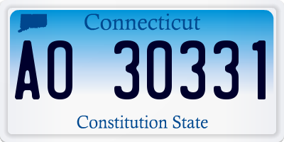 CT license plate AO30331