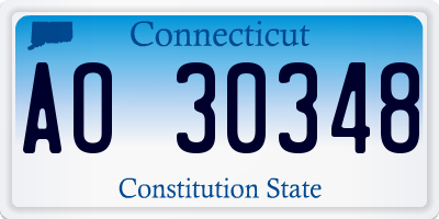 CT license plate AO30348