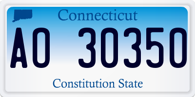 CT license plate AO30350