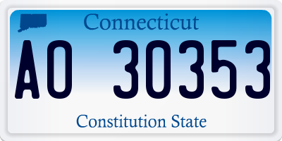 CT license plate AO30353