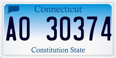 CT license plate AO30374