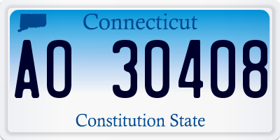 CT license plate AO30408