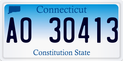 CT license plate AO30413