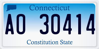 CT license plate AO30414