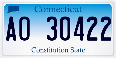 CT license plate AO30422