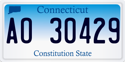 CT license plate AO30429