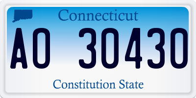 CT license plate AO30430