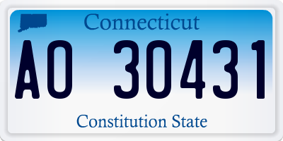 CT license plate AO30431