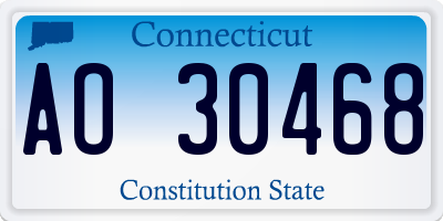 CT license plate AO30468