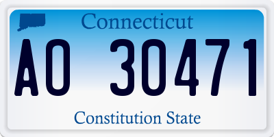 CT license plate AO30471