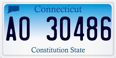 CT license plate AO30486