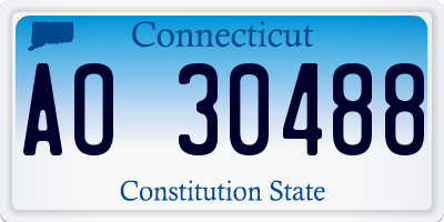 CT license plate AO30488