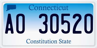 CT license plate AO30520