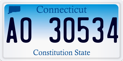 CT license plate AO30534