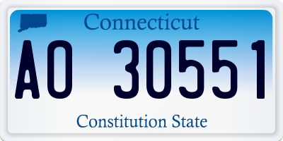 CT license plate AO30551