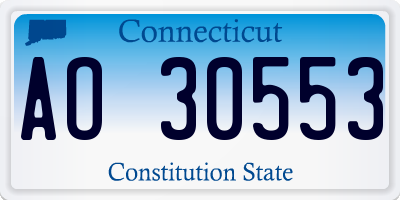 CT license plate AO30553