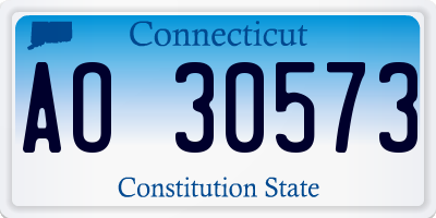 CT license plate AO30573
