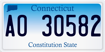 CT license plate AO30582