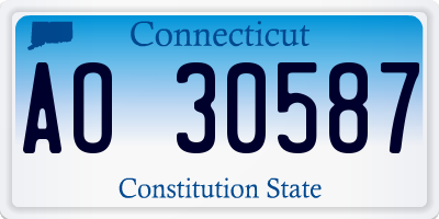 CT license plate AO30587
