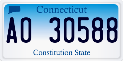CT license plate AO30588