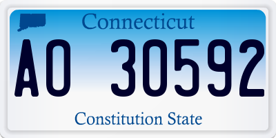 CT license plate AO30592