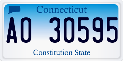 CT license plate AO30595