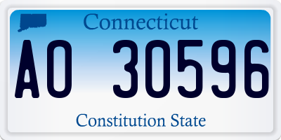 CT license plate AO30596