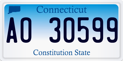 CT license plate AO30599