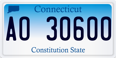 CT license plate AO30600